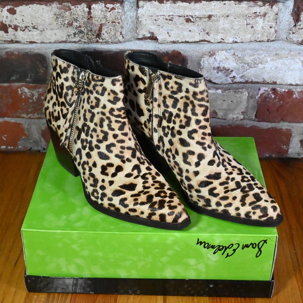 Sam Edelman Walden Calfskin Leopard Booties